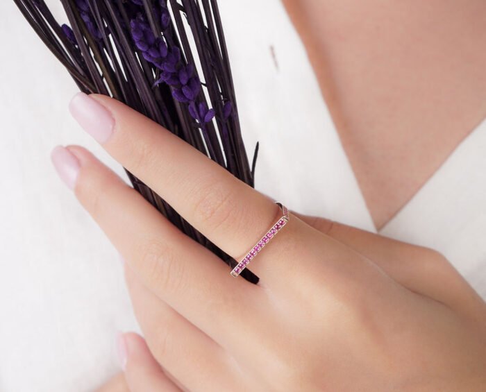 Rose Gold Plated Ruby Stalward Ring - Görsel 2