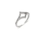 White Gold Plated Diamond Shaped Ring