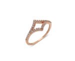 Rose Gold Diamond Shaped Ring