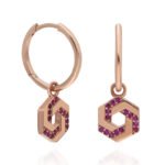 Rose Gold Plated Linked Hoop Earrings