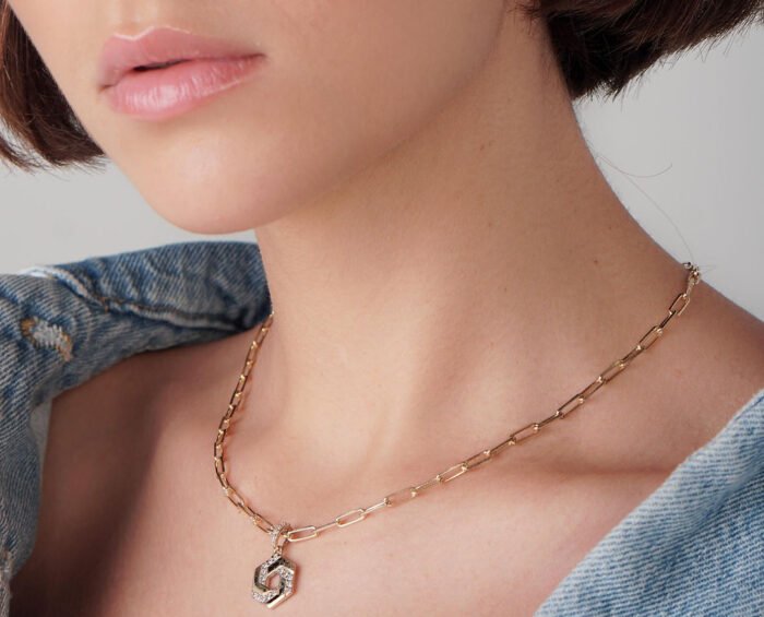 Gold Plated Linked Necklace - Görsel 2