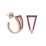 Rose Gold Plated Asymmetric Earrings