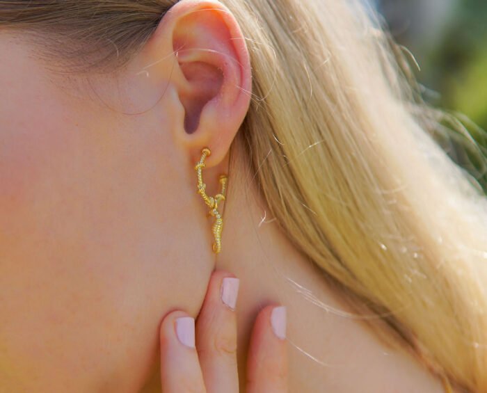 Seahorse Hoop Earrings - Görsel 2