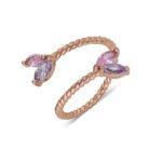 Rose Gold Plated Marquise Manilla Ring