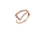 Rose Gold Plated Asymmetric Ring