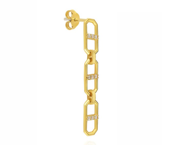 Sequence Chain Triple Earrings - Görsel 2