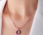 Rose Gold Plated Spiral Necklace - Görsel 2
