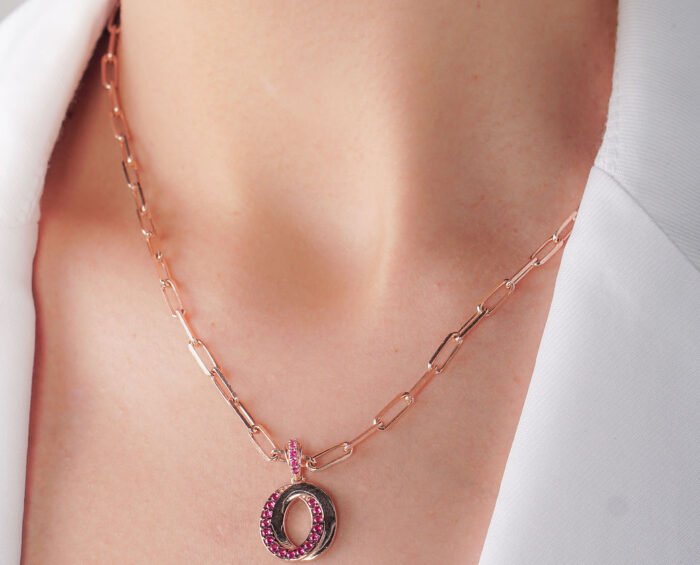 Rose Gold Plated Spiral Necklace - Görsel 2