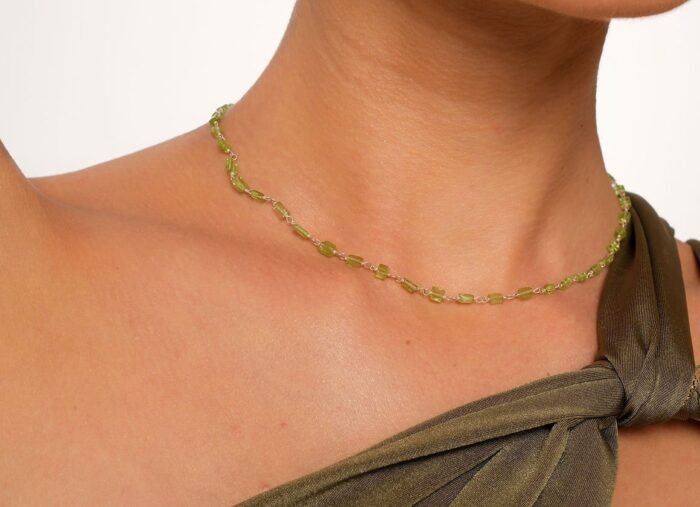 Natural Peridot Necklace&Bracelet - Görsel 2